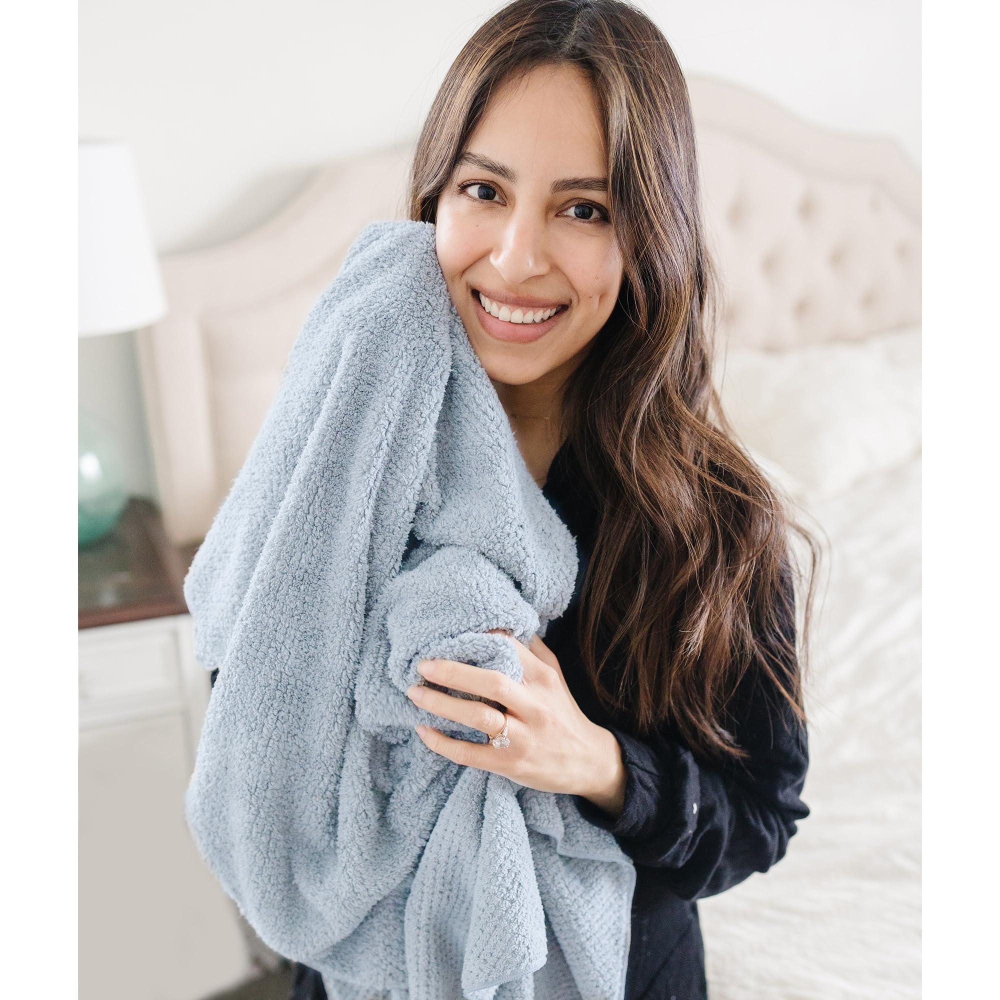 ROLSHOL 2 Packs Large Microfiber Hair Towels for Women, Super Absorbent & Quick Dry Hair Towel Wrap for Curly Hair Long & Short